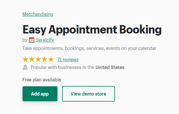 easy appointment booking shopify app